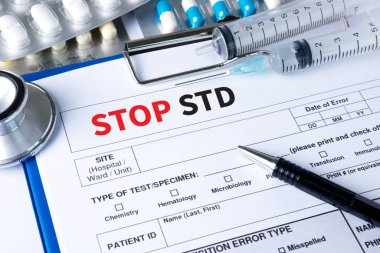    STD - Cinsel yolla bulaşan hastalıklar. Tıbbi Konsept: STD