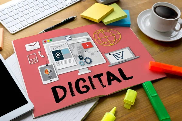 Digital Business Team Digital Device Technology , Digital Busine — Stock Photo, Image