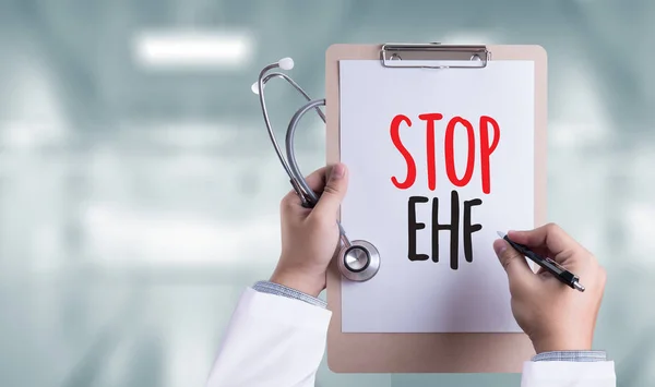 Pare EHF (febre hemorrágica ebola) Pare EHF (Ebola hemorrágica f — Fotografia de Stock