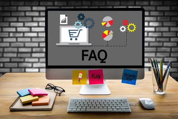Customer Service Faqs, veelgestelde vragen vraag informatie vaak Aske — Stockfoto