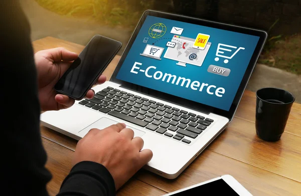 E-Commerce Aggiungi al carrello Online Order Store Acquista negozio Online paym — Foto Stock