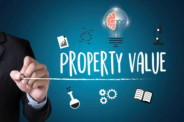 Property Value, Businessman Property Value, Real estate Proper — стоковое фото