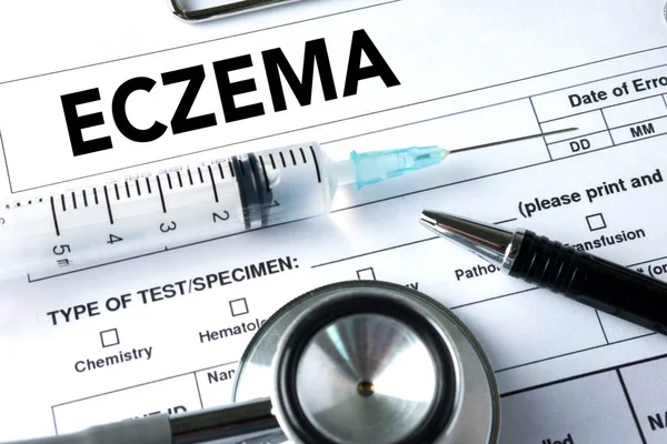 Eczeem-dermatitis eczeem-huid van de patiënt, het probleem met veel — Stockfoto