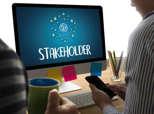 STAKEHOLDER, concetto di engagement, strategia mind map, busines — Foto Stock