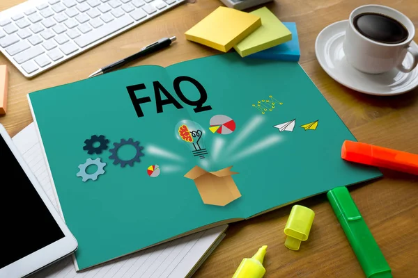 Customer Service Faqs, veelgestelde vragen vraag informatie vaak Aske — Stockfoto