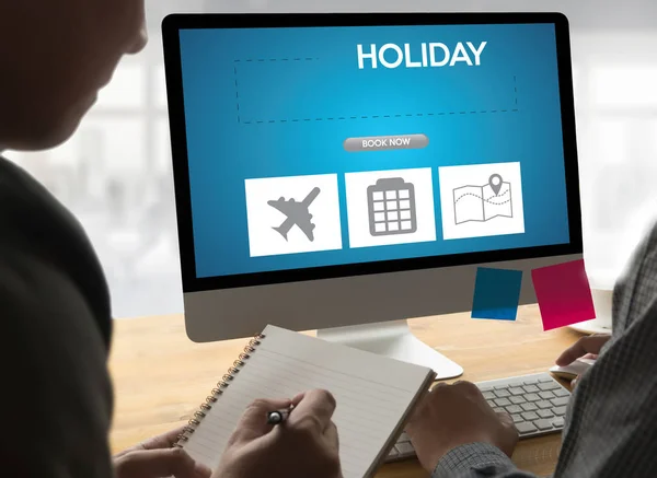 Touch Online Nyaralás foglalás foglalás illesztő-hoz megy kirándulás, Ho — Stock Fotó