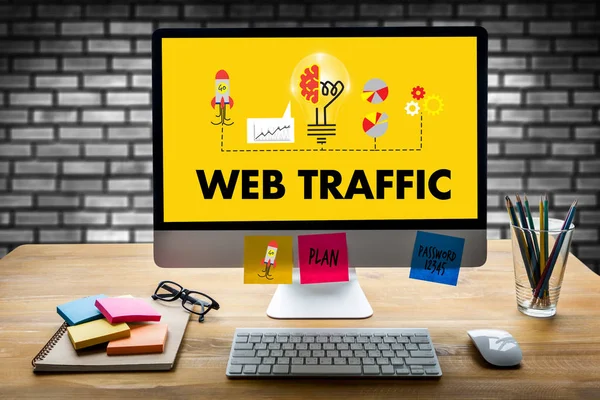 Webbtrafik (business, teknik, internet och nätverk conce — Stockfoto