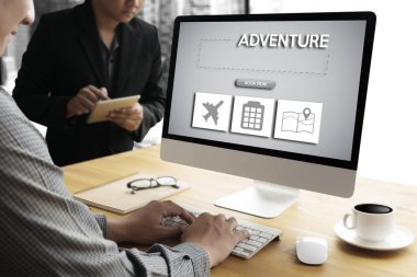 Online tatil rezervasyonu rezervasyon arabirimi gezi reklam gitmek dokunmatik