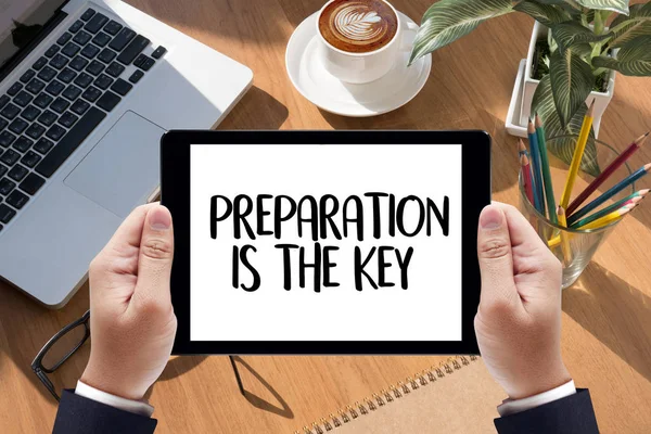 ESTAR PREPARADO Y PREPARACIÓN ES EL plan clave, preparar, realizar — Foto de Stock