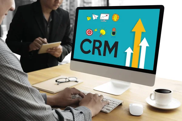 CRM klienta Crm zarządzanie analizy koncepcji usługi , — Zdjęcie stockowe