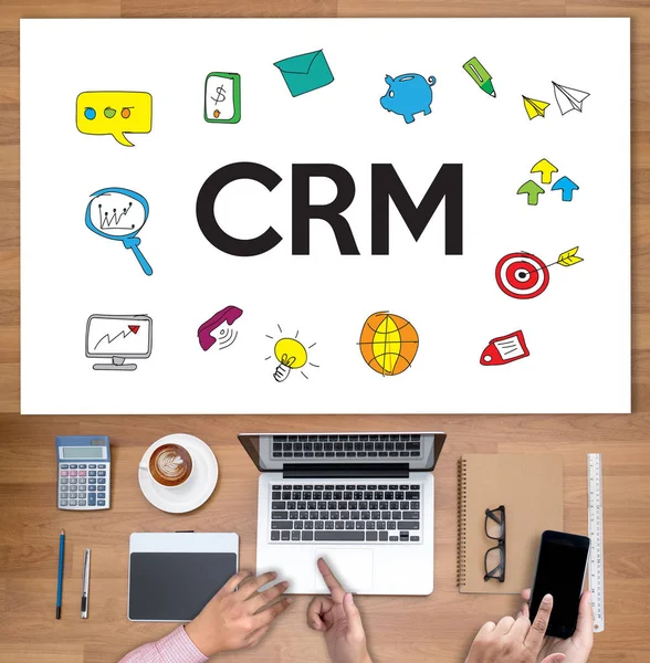 CRM Customer Crm hantering analys Service affärsidé , — Stockfoto