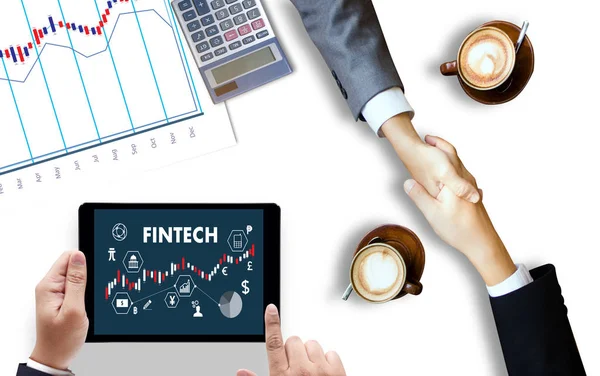 FinTech inwestycji finansowych Internet technologia pieniądze biznes — Zdjęcie stockowe