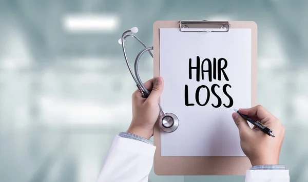 Схема HAIR LOSS Проблема зростання Медична концепція Доктора — стокове фото