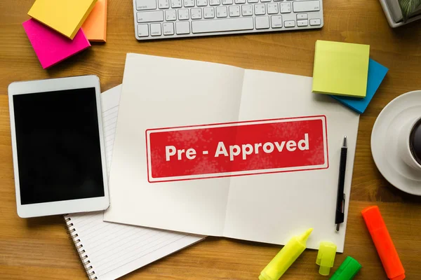 stock image Pre-Approved Choice Mark Selection CUSTOMIZE Status Option and C