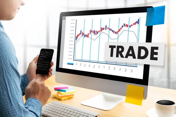 Stock Market Results Stock Trade Report Forex Shares business pe — Stock Photo, Image