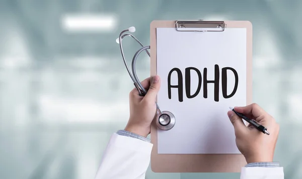 ADHD CONCEPT Diagnostic imprimé Hyperactivité avec déficit de l'attention d — Photo