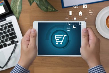 İş adamları teknoloji E-ticaret Internet küresel pazar kullanın