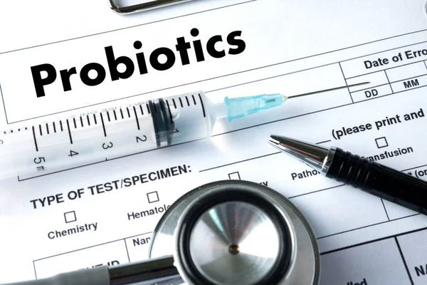 Пробиотики медицинское оборудование едят здоровую концепцию . — стоковое фото