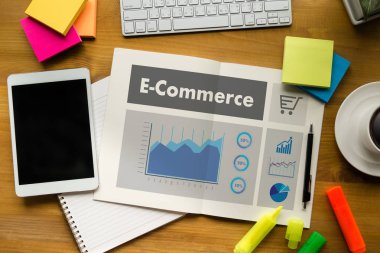 İş adamları teknoloji E-ticaret Internet küresel pazar kullanın