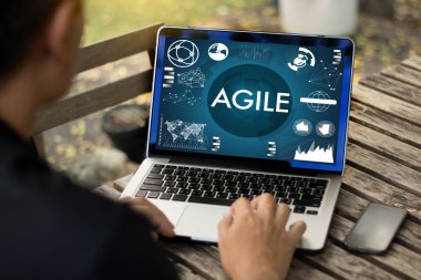 Çevik çeviklik çevik hızlı hızlı kavramı işadamı çalışma 