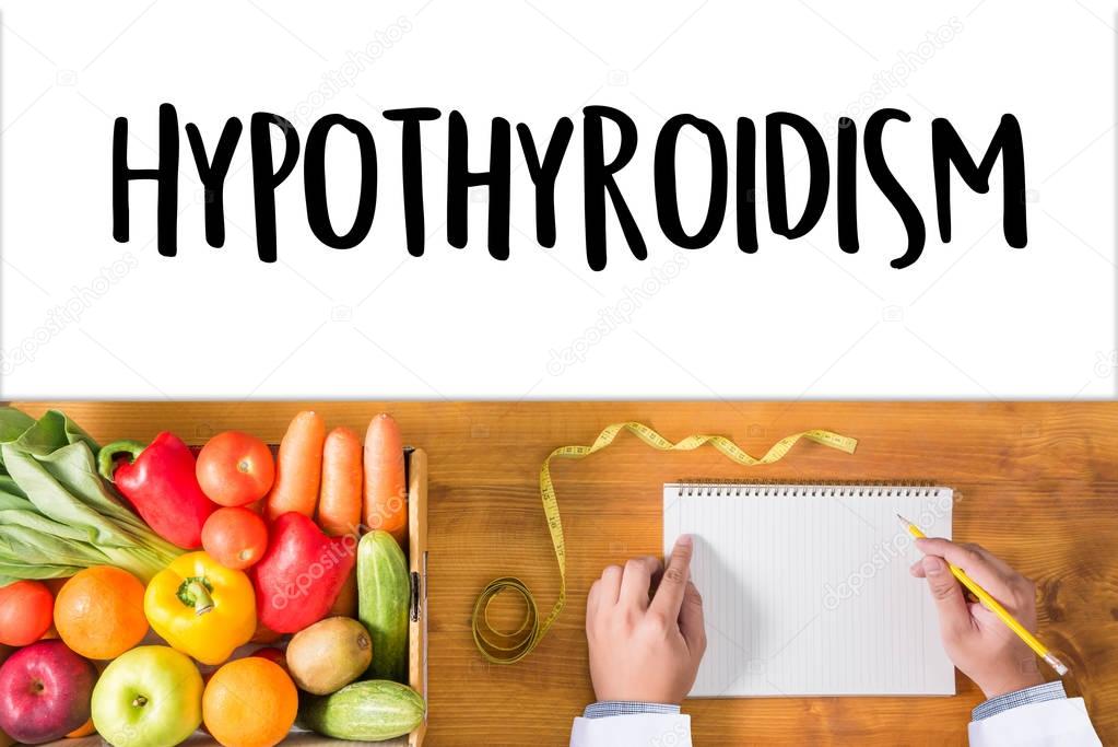 Hypothyroidism doctor hand working Professional Medical Concept