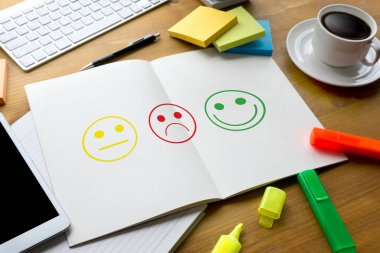 business man select happy on satisfaction evaluation? And good m clipart
