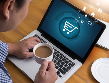 İş adamları teknoloji E-ticaret Internet küresel pazar kullanın