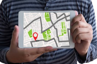 GPS varış yerini, sokak harita Gps simgeleri ile yönlendirmek için harita,