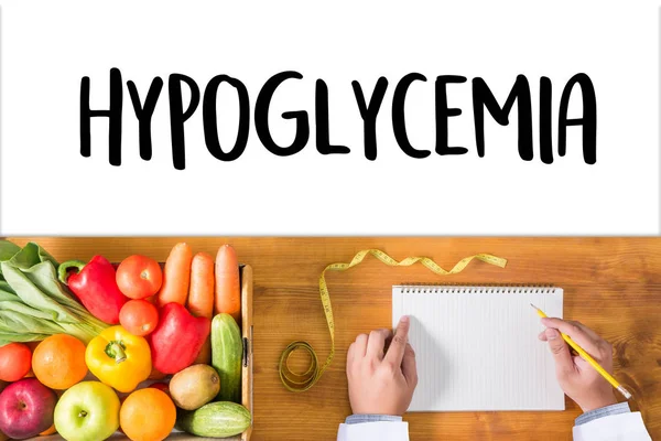 Hipoglucemia Diagnóstico impreso Concepto médico — Foto de Stock