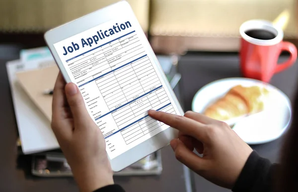 JOB Application Applicant Filling Up the Online  Profession Appl — Stock Photo, Image