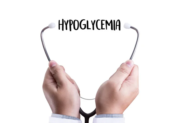 Hipoglucemia Diagnóstico impreso Concepto médico — Foto de Stock