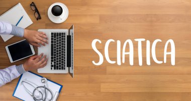 Siyatik doktor el profesyonel tıbbi kavramı çalışma