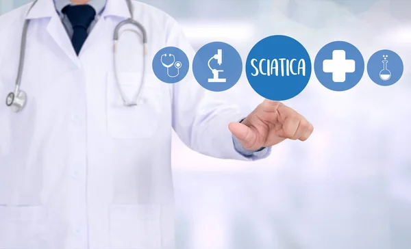 Sciatica doctor hand working Professional Medical Concept — Stock Photo, Image