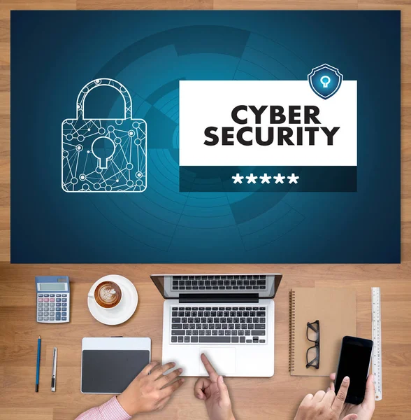 Cyber Security Business, technologie, Firewallantivirus Alert Prot — Stockfoto