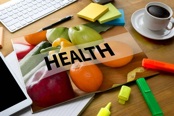 Aplicação de equilíbrio de saúde médico de alimentos mão de trabalho Fresh Food H — Fotografia de Stock