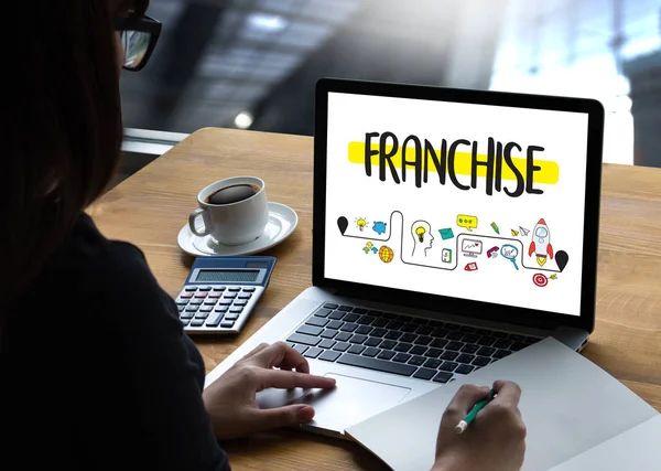 Franchise marknadsföring Branding Retail och affärsidé arbete C — Stockfoto