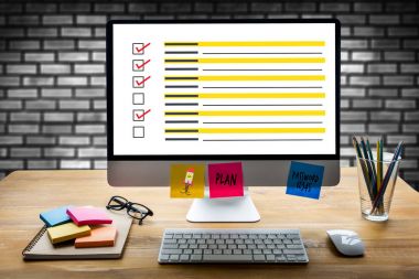 İş adamı SURVEY ve Sonuçlar Analiz Keşif Kavramı