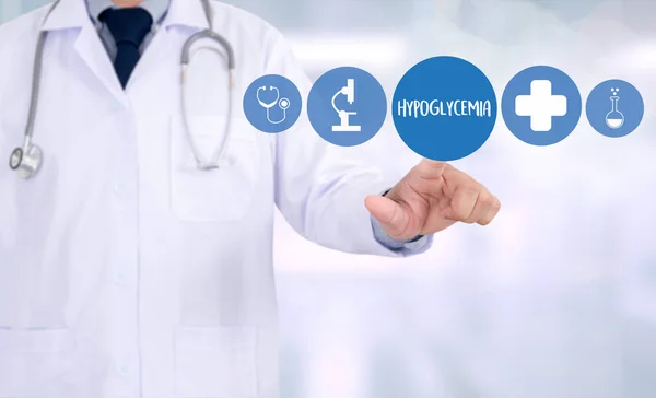 Hipoglucemia Diagnóstico impreso Concepto médico — Foto de Stock