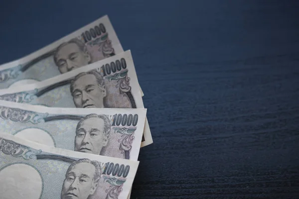 Yen notes  money concept background Closeup of Japanese currency — Stock Photo, Image