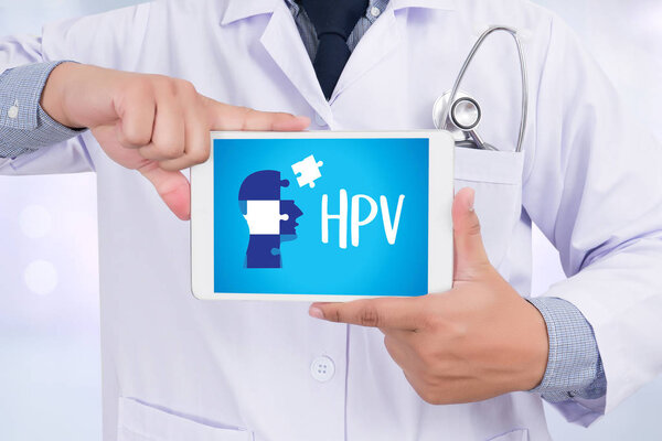 HPV CONCEPT Virus vaccine with syringe HPV criteria for pap smea