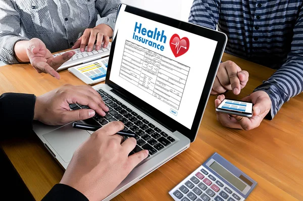 Sjukförsäkringen Digital ansökan begreppet hälso-och sjukvård — Stockfoto