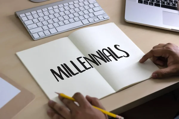 Millennials Konzept Business-Team Hände bei der Arbeit mit finanziellen r — Stockfoto