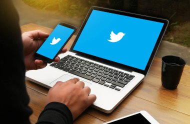 Bangkok, Tayland - 17 Mayıs 2016: Twitter uygulama, logo o