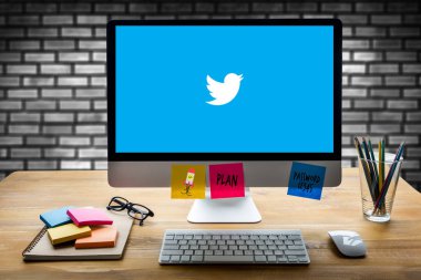 Bangkok, Tayland - 17 Mayıs 2016: Twitter uygulama, logo o