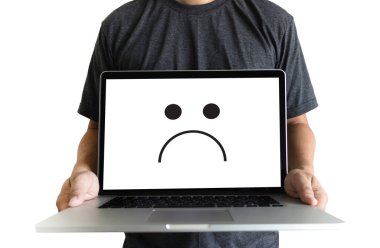 Depresif duygular kavramı, gülen yüz ifade yazdırılmasını.