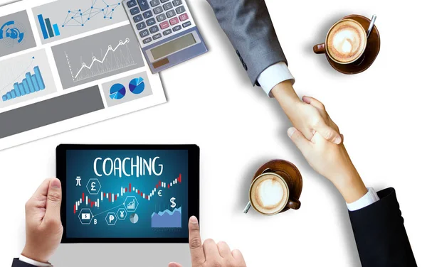 COACHING Training Planning Learning Coaching Business Guide Inst — Stock Photo, Image