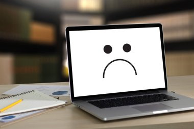 Depresif duygular kavramı, gülen yüz ifade yazdırılmasını.