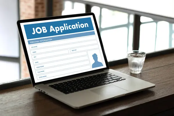 JOB Application Applicant Filling Up the Online  Profession Appl — Stock Photo, Image