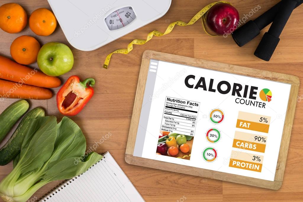 CALORIE  counting counter application Medical eating healthy Die