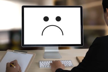 Depresif duygular kavramı, gülen yüz ifade yazdırılmasını.